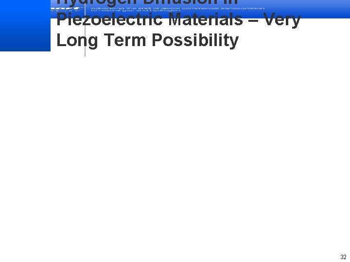 Hydrogen Diffusion in Piezoelectric Materials – Very Long Term Possibility 32 