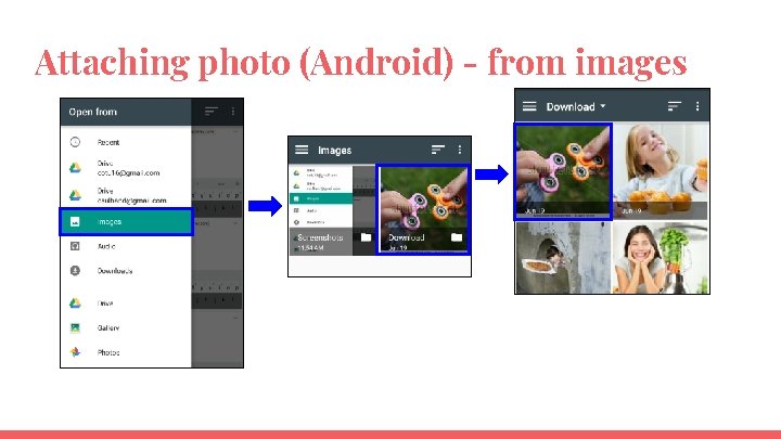 Attaching photo (Android) - from images 