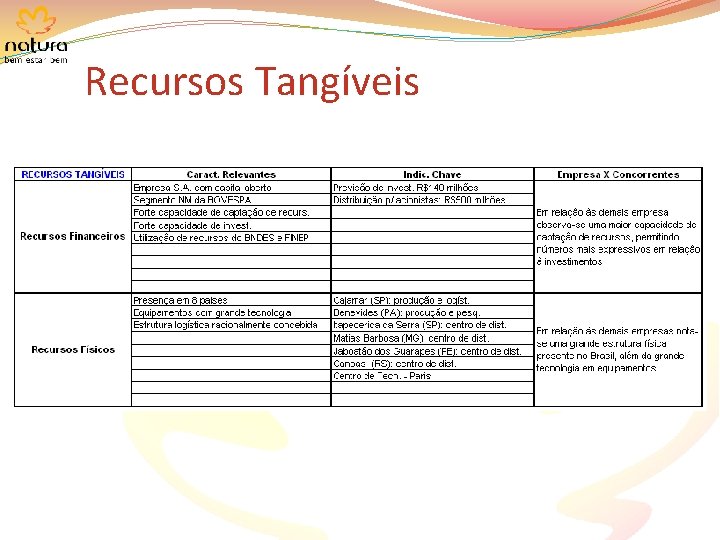 Recursos Tangíveis 