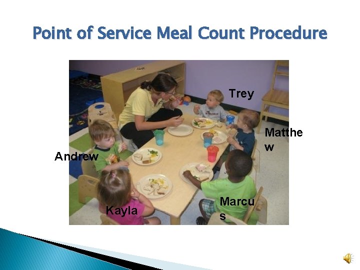 Point of Service Meal Count Procedure Trey Matthe w Andrew Kayla Marcu s 