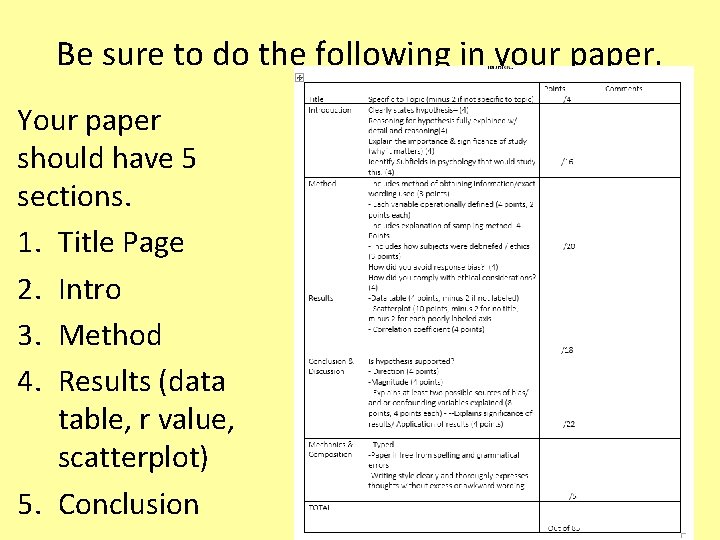 Be sure to do the following in your paper. Your paper should have 5