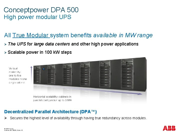 Conceptpower DPA 500 High power modular UPS All True Modular system benefits available in