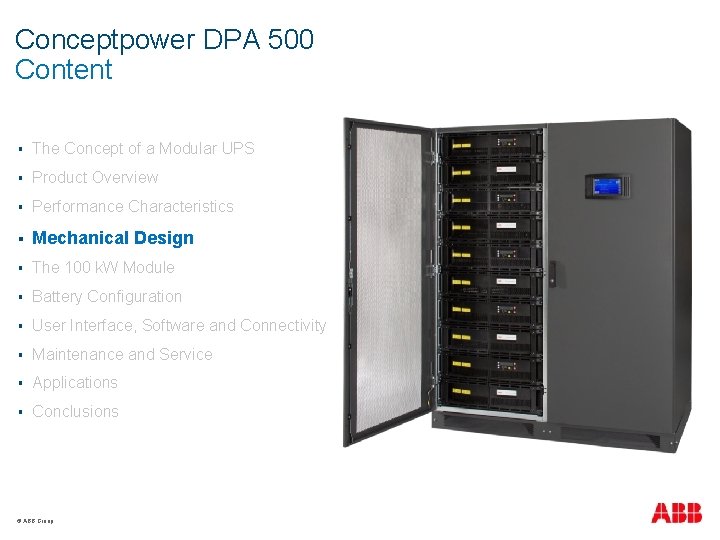 Conceptpower DPA 500 Content § The Concept of a Modular UPS § Product Overview