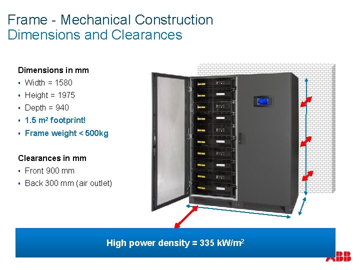 Frame - Mechanical Construction Dimensions and Clearances Dimensions in mm § Width = 1580