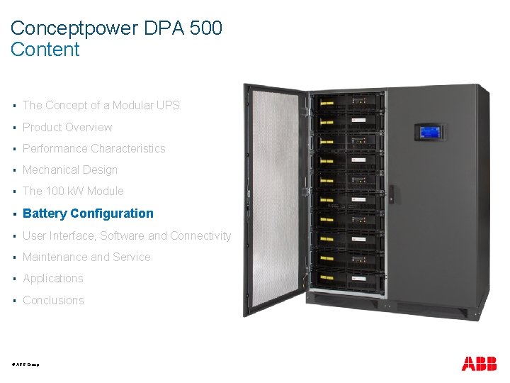 Conceptpower DPA 500 Content § The Concept of a Modular UPS § Product Overview