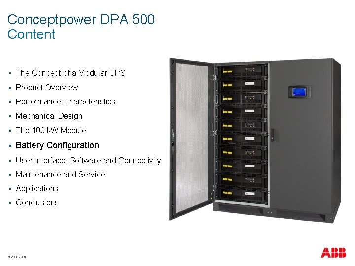 Conceptpower DPA 500 Content § The Concept of a Modular UPS § Product Overview
