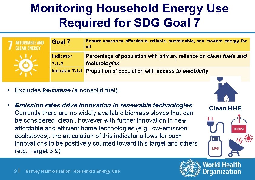 Monitoring Household Energy Use Required for SDG Goal 7 Ensure access to affordable, reliable,
