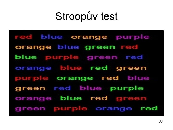 Stroopův test 38 