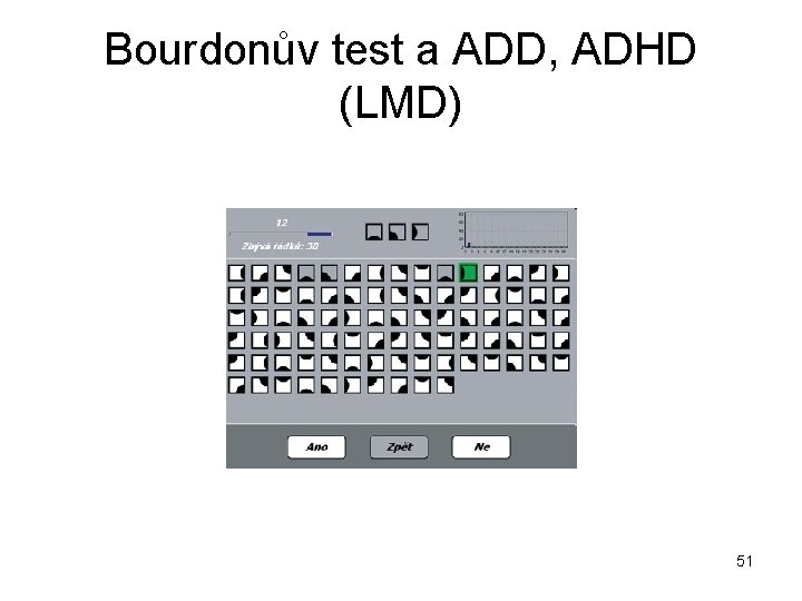 Bourdonův test a ADD, ADHD (LMD) 51 
