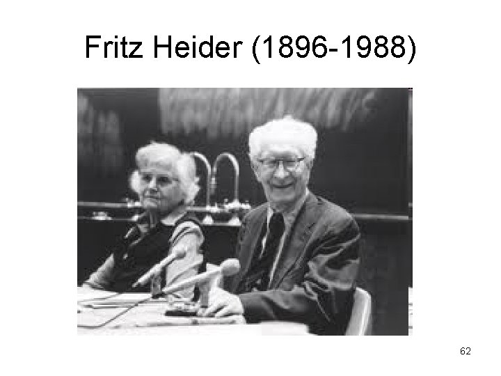 Fritz Heider (1896 1988) 62 