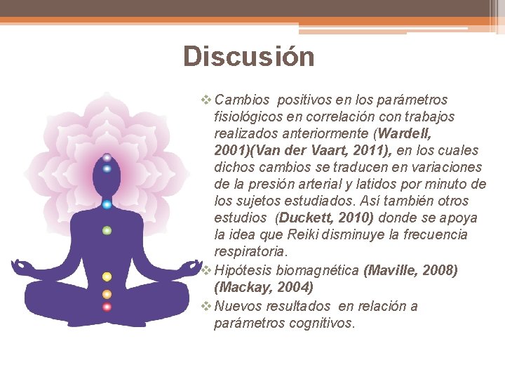 Discusión v Cambios positivos en los parámetros fisiológicos en correlación con trabajos realizados anteriormente