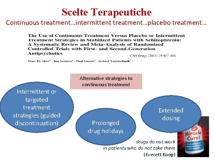 Scelte Terapeutiche Continuous treatment…intermittent treatment…placebo treatment… Intermittent or targeted treatment strategies (guided discontinuation) Alternative