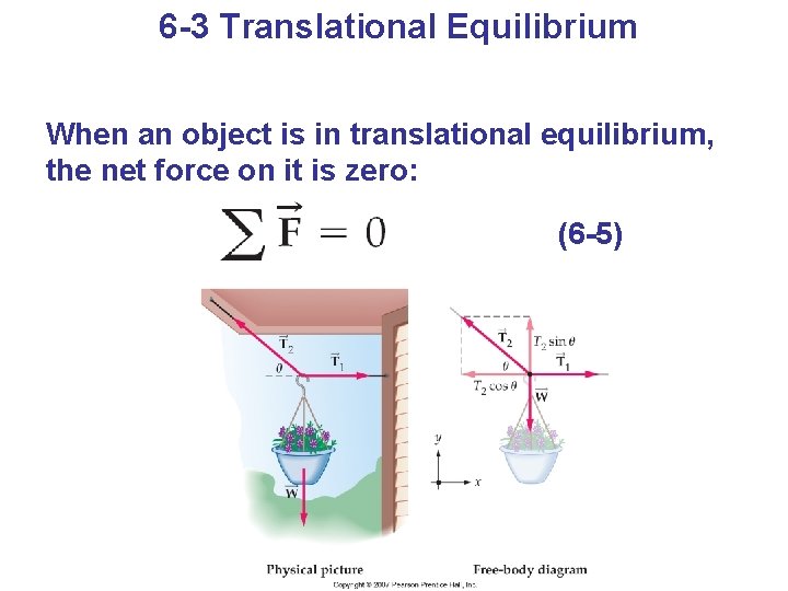 6 -3 Translational Equilibrium When an object is in translational equilibrium, the net force