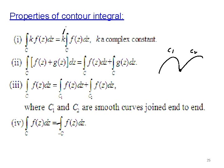 Properties of contour integral: 25 
