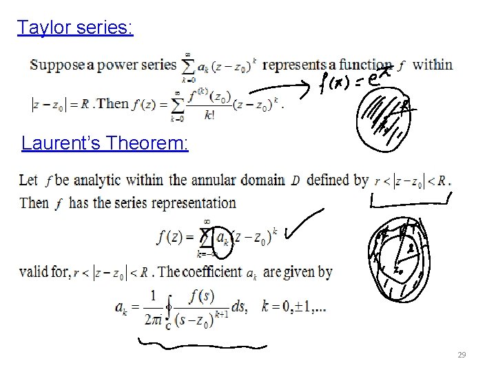 Taylor series: Laurent’s Theorem: 29 