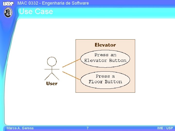 MAC 0332 - Engenharia de Software Use Case Marco A. Gerosa 7 IME /