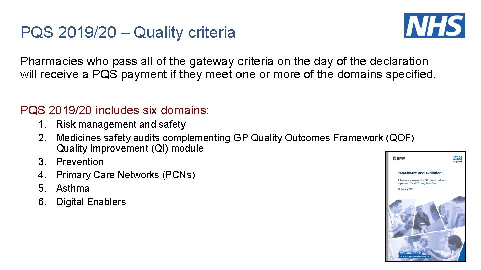 PQS 2019/20 – Quality criteria Pharmacies who pass all of the gateway criteria on