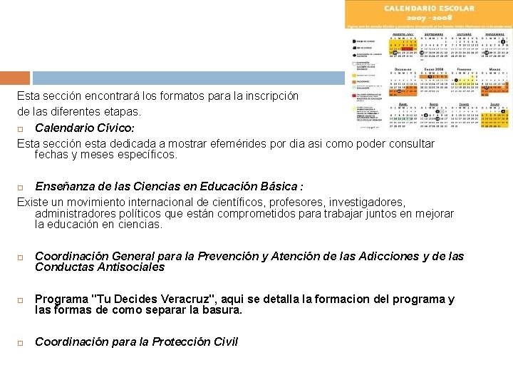 Esta sección encontrará los formatos para la inscripción de las diferentes etapas. Calendario Cívico: