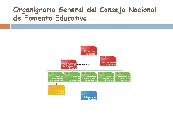 Organigrama General del Consejo Nacional de Fomento Educativo. 