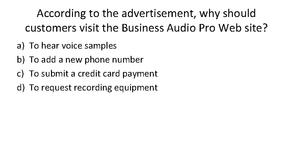 According to the advertisement, why should customers visit the Business Audio Pro Web site?