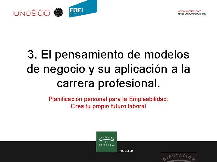 3. El pensamiento de modelos de negocio y su aplicación a la carrera profesional.