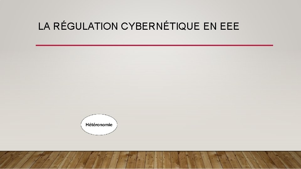 LA RÉGULATION CYBERNÉTIQUE EN EEE 