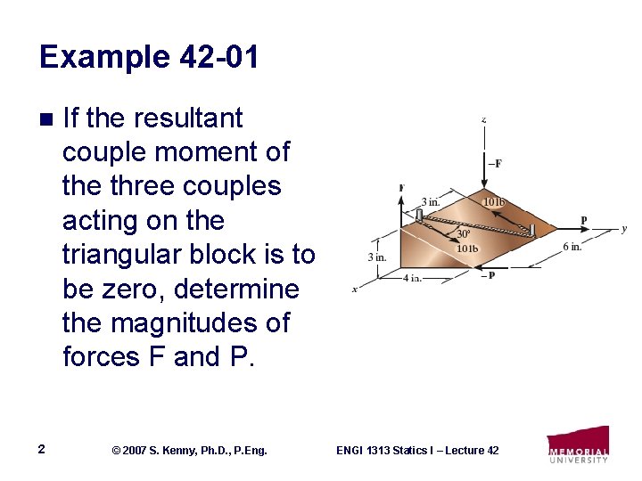 Example 42 -01 n 2 If the resultant couple moment of the three couples