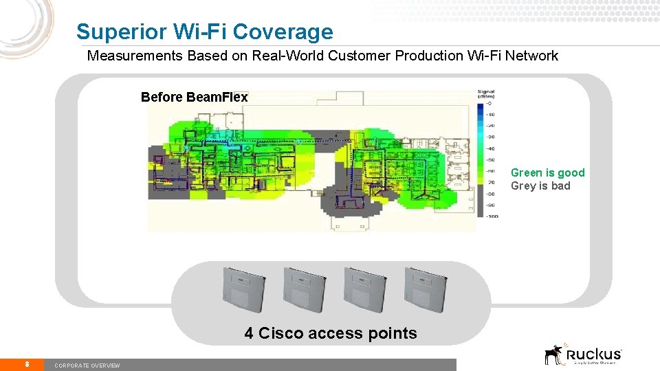 Superior Wi-Fi Coverage Measurements Based on Real-World Customer Production Wi-Fi Network Before Beam. Flex