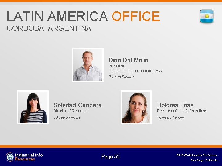 LATIN AMERICA OFFICE CORDOBA, ARGENTINA Dino Dal Molin President Industrial Info Latinoamerica S. A.