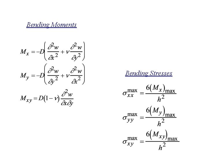 Bending Moments Bending Stresses 