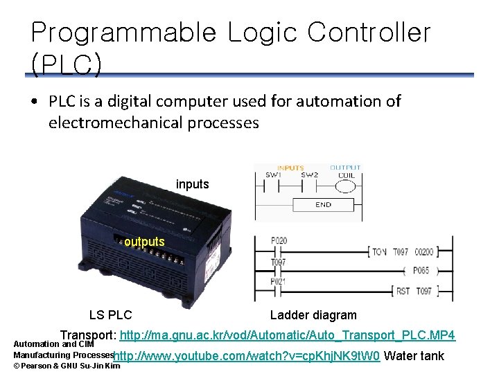 Programmable Logic Controller (PLC) • PLC is a digital computer used for automation of