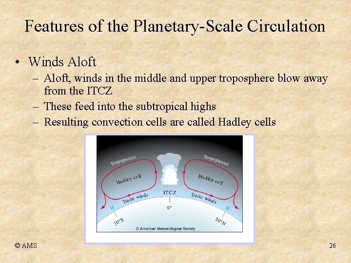 Features of the Planetary-Scale Circulation • Winds Aloft – Aloft, winds in the middle