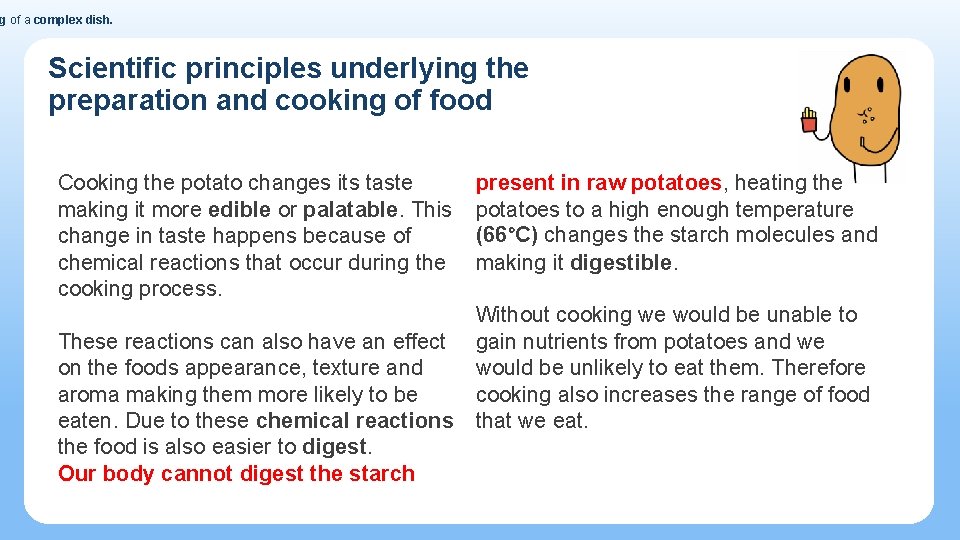 g of a complex dish. Scientific principles underlying the preparation and cooking of food