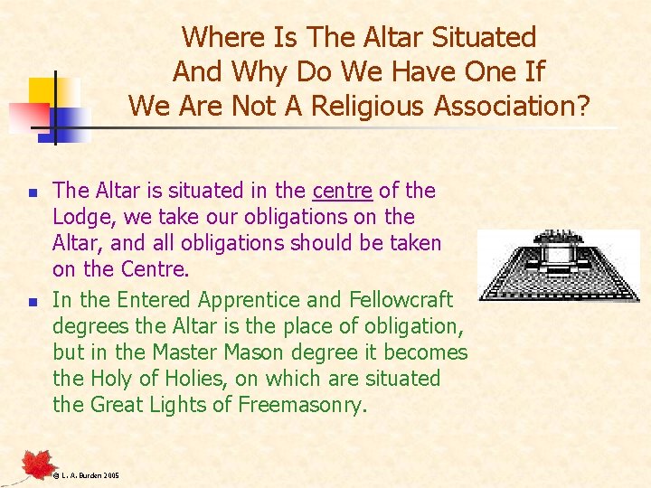 Where Is The Altar Situated And Why Do We Have One If We Are