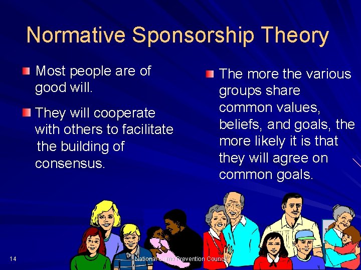 Normative Sponsorship Theory Most people are of good will. They will cooperate with others