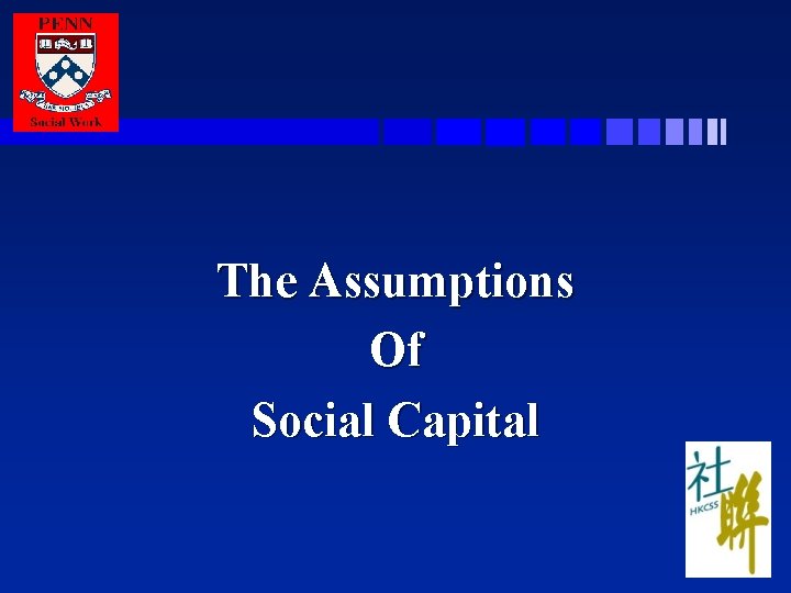 The Assumptions Of Social Capital 