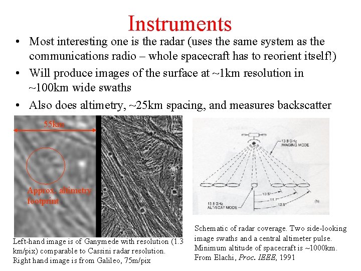 Instruments • Most interesting one is the radar (uses the same system as the