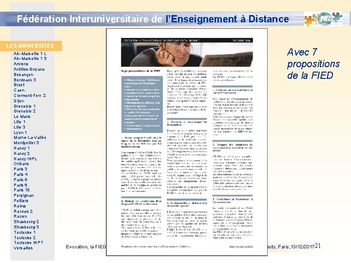 Fédération Interuniversitaire de l’Enseignement à Distance LES UNIVERSITES Aix-Marseille 1 L Aix-Marseille 1 S Fédération Interuniversitaire de l’Enseignement à Distance LES UNIVERSITES Aix-Marseille 1 L Aix-Marseille 1 S