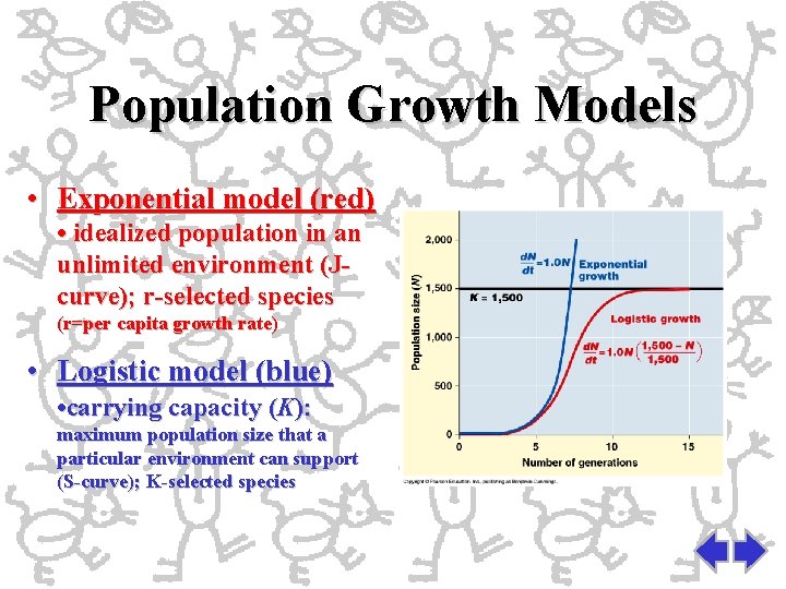 Population Growth Models • Exponential model (red) • idealized population in an unlimited environment