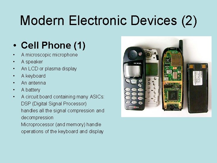 Modern Electronic Devices (2) • Cell Phone (1) • • A microscopic microphone A