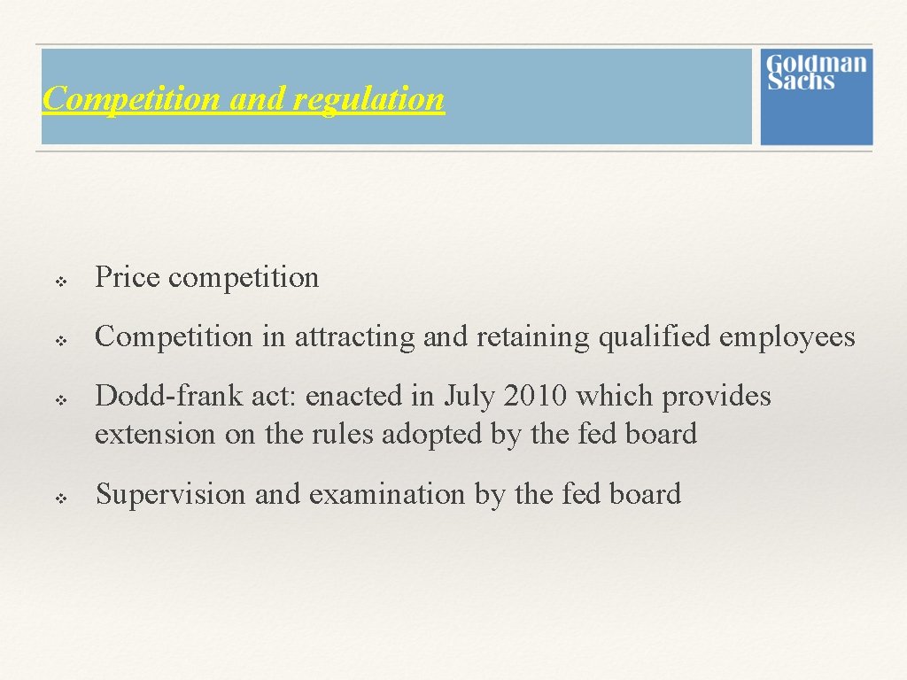 Competition and regulation v Price competition v Competition in attracting and retaining qualified employees Competition and regulation v Price competition v Competition in attracting and retaining qualified employees