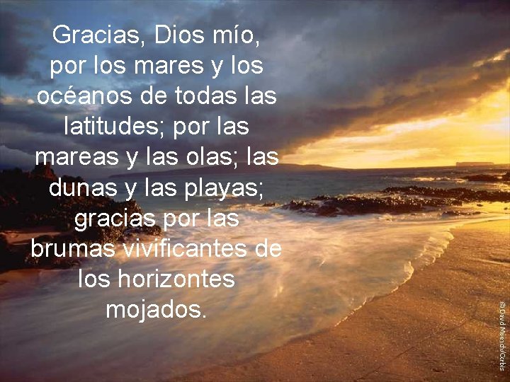 Gracias, Dios mío, por los mares y los océanos de todas latitudes; por las