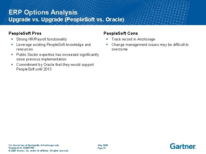 ERP Options Analysis Upgrade vs. Upgrade (People. Soft vs. Oracle) People. Soft Pros People.