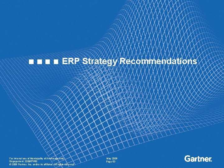 ERP Strategy Recommendations For internal use of Municipality of Anchorage only. Engagement: 220857460 ©