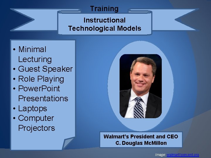 Training Instructional Technological Models • Minimal Lecturing • Guest Speaker • Role Playing •