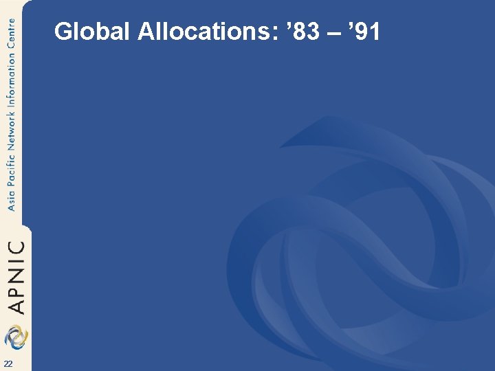 Global Allocations: ’ 83 – ’ 91 22 