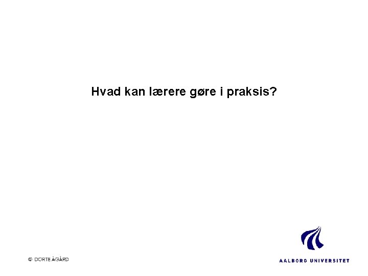 Hvad kan lærere gøre i praksis? 