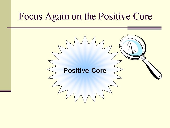 Focus Again on the Positive Core 