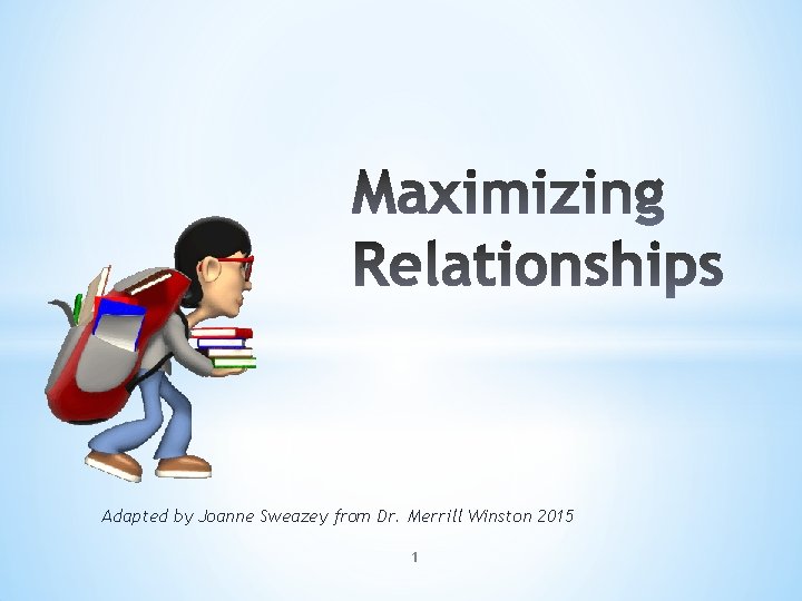 Adapted by Joanne Sweazey from Dr. Merrill Winston 2015 1 