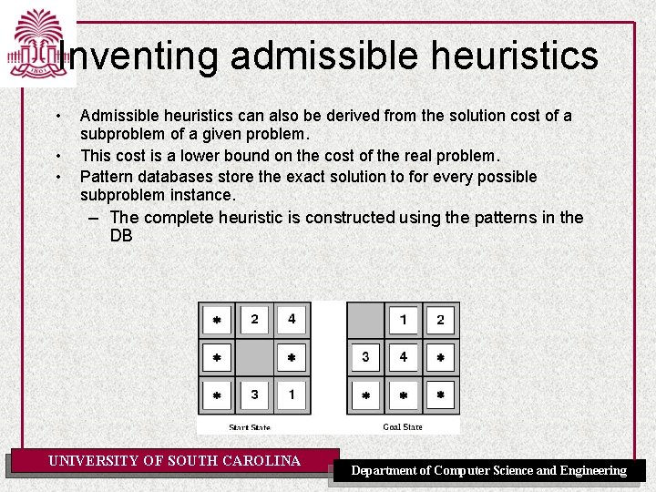 Inventing admissible heuristics • • • Admissible heuristics can also be derived from the